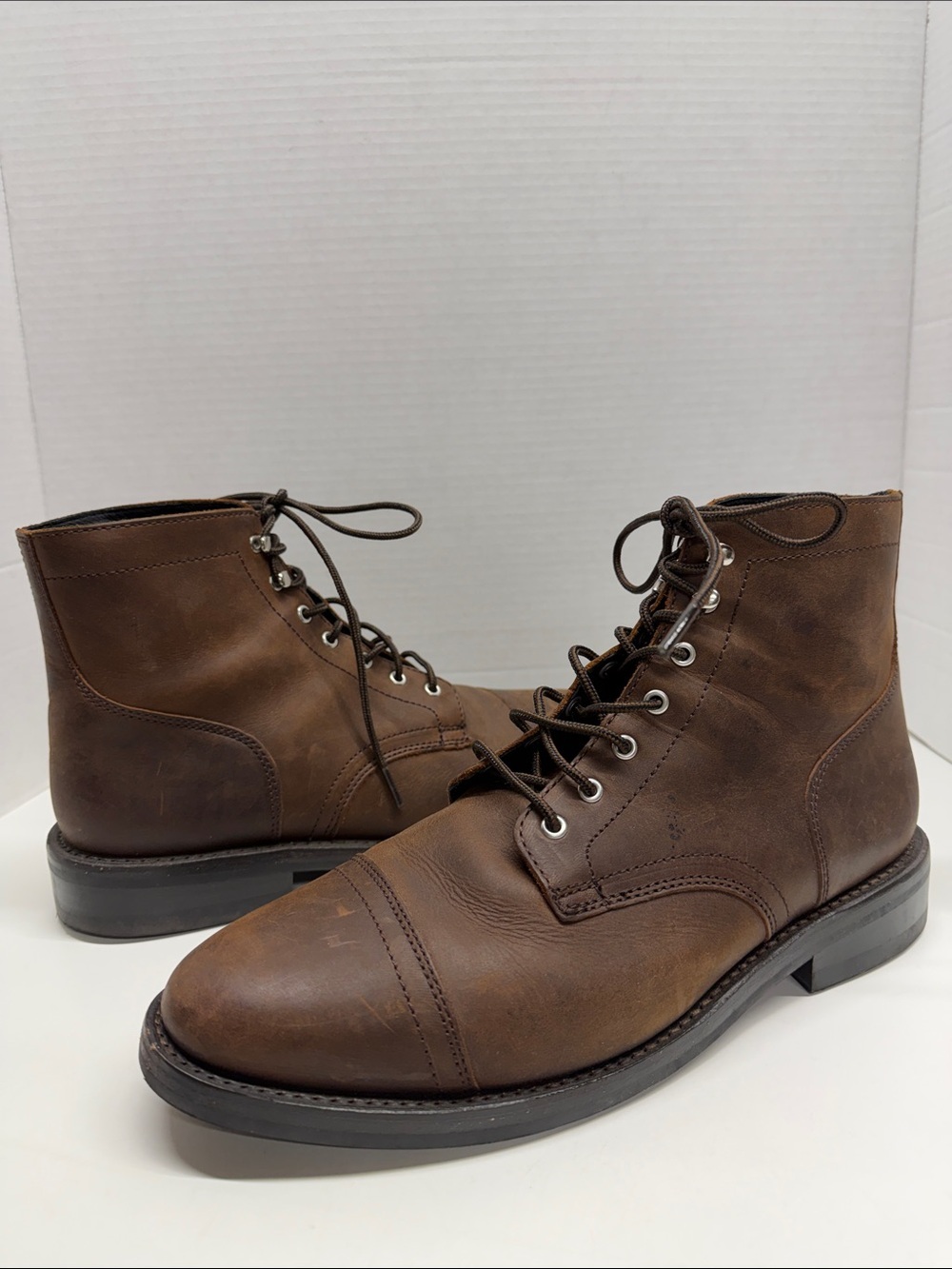 Thursday Boot Co Arizona Boots Captain Cap Toe Leather Brown Men's Size 11.5